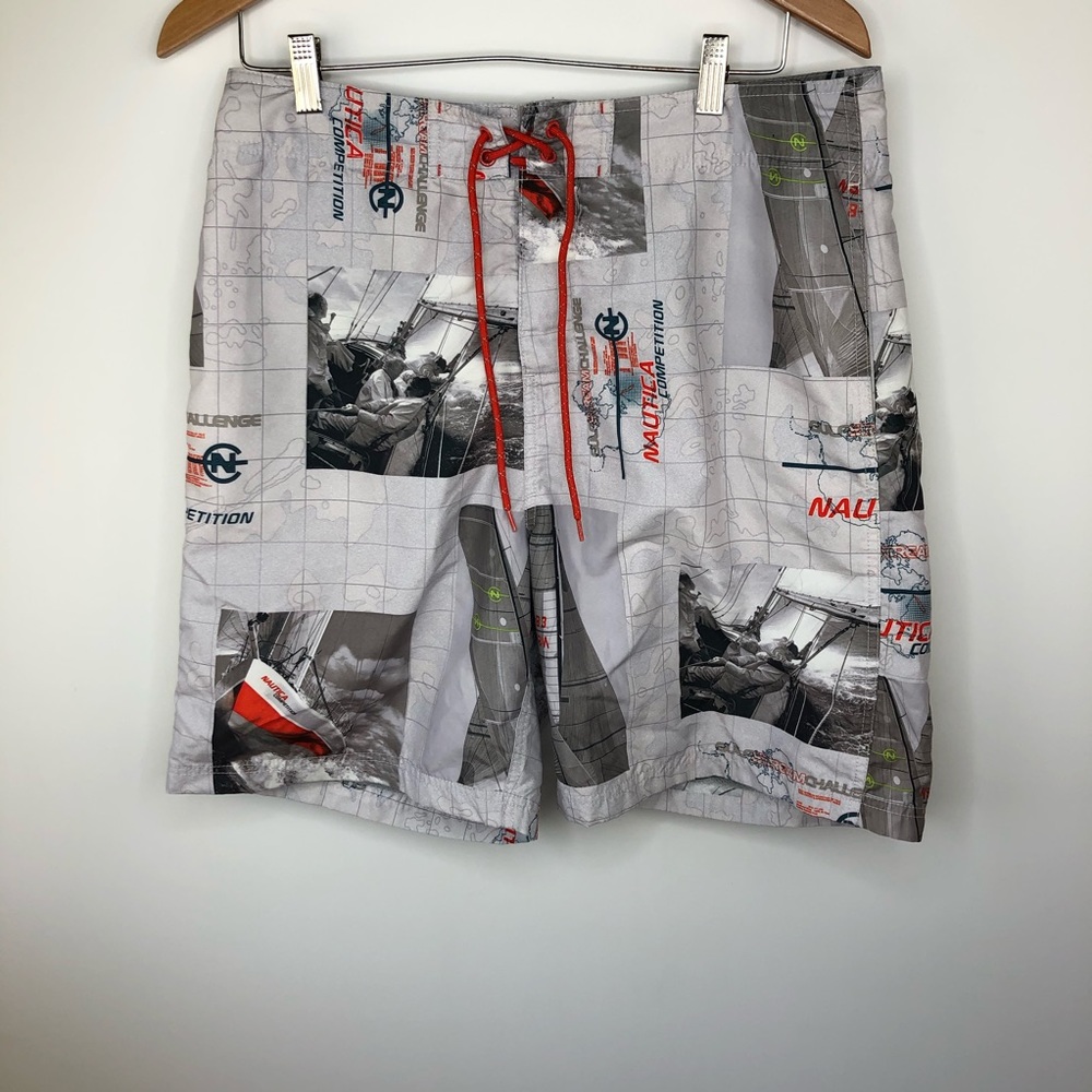 Nautica Competition Mens 33W Graphic Swim Trunks
